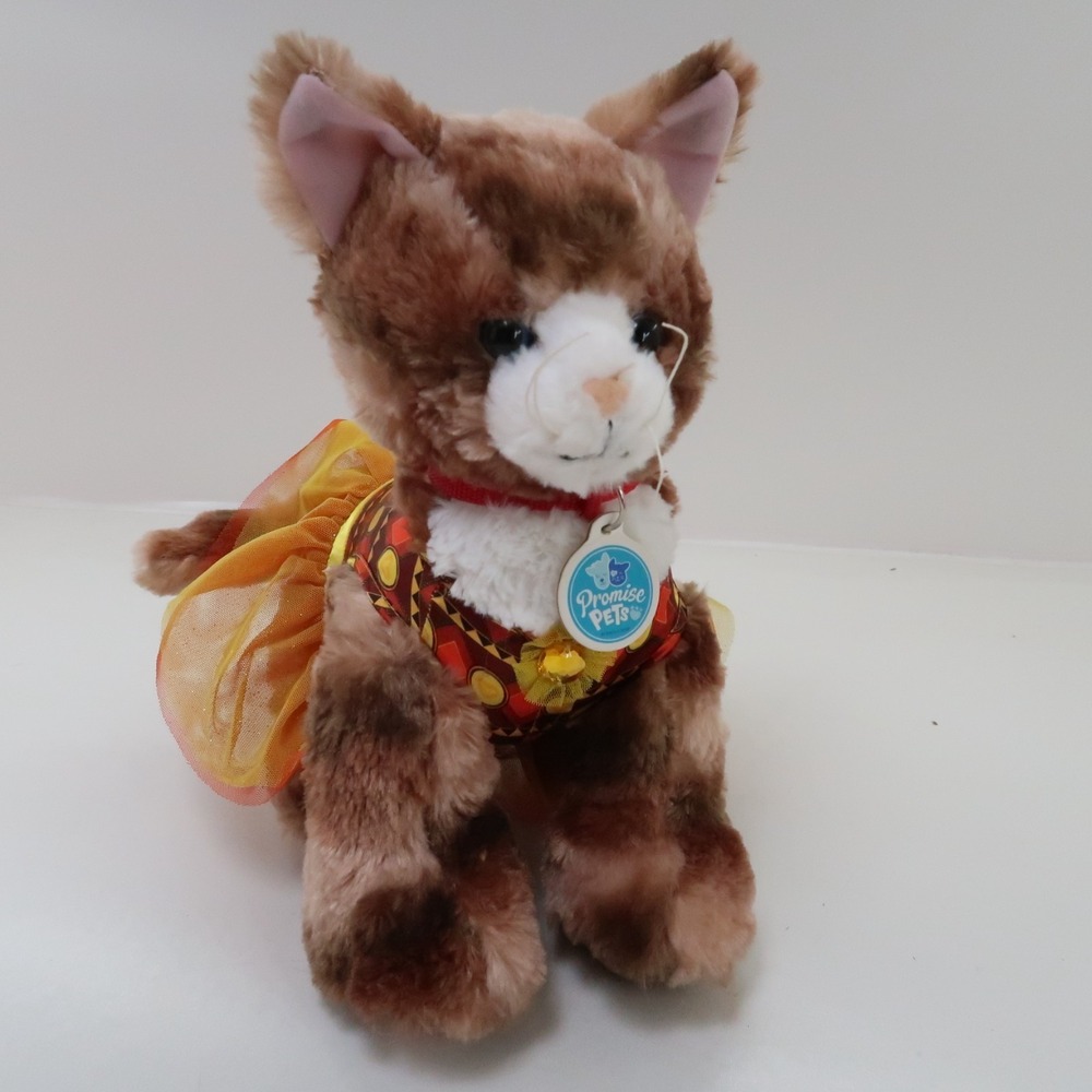 Build A Bear Promise Pets‎ Cat Plush Striped Orange Calico Kitten Disney outfit